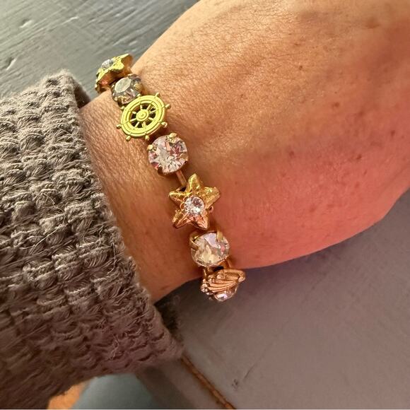 Sabika LIKE Gold Tone Nautical Seashell Bracelet - Picture 2 of 9